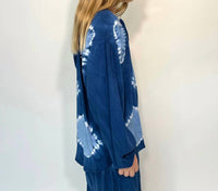 SKEMO Girls' Nassau Tunic Top in indigo - kids' long sleeve top - alternate view