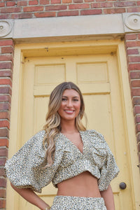 Bucketlist - Cinched V Neck Crop Top