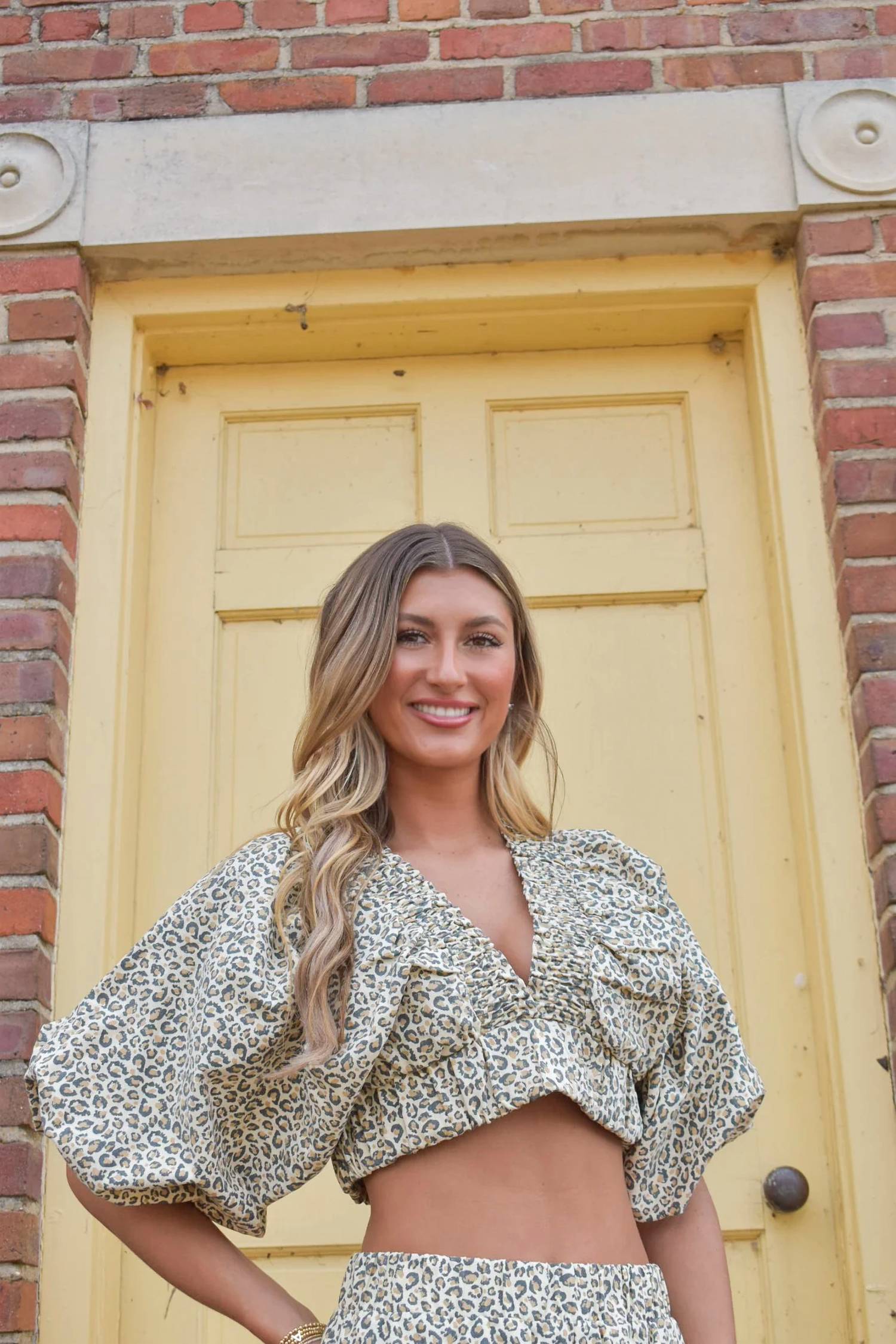 Bucketlist - Cinched V Neck Crop Top