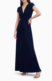 VINCE CAMUTO Twist Front Jersey Jumpsuit in navy - women's pants - alternate view