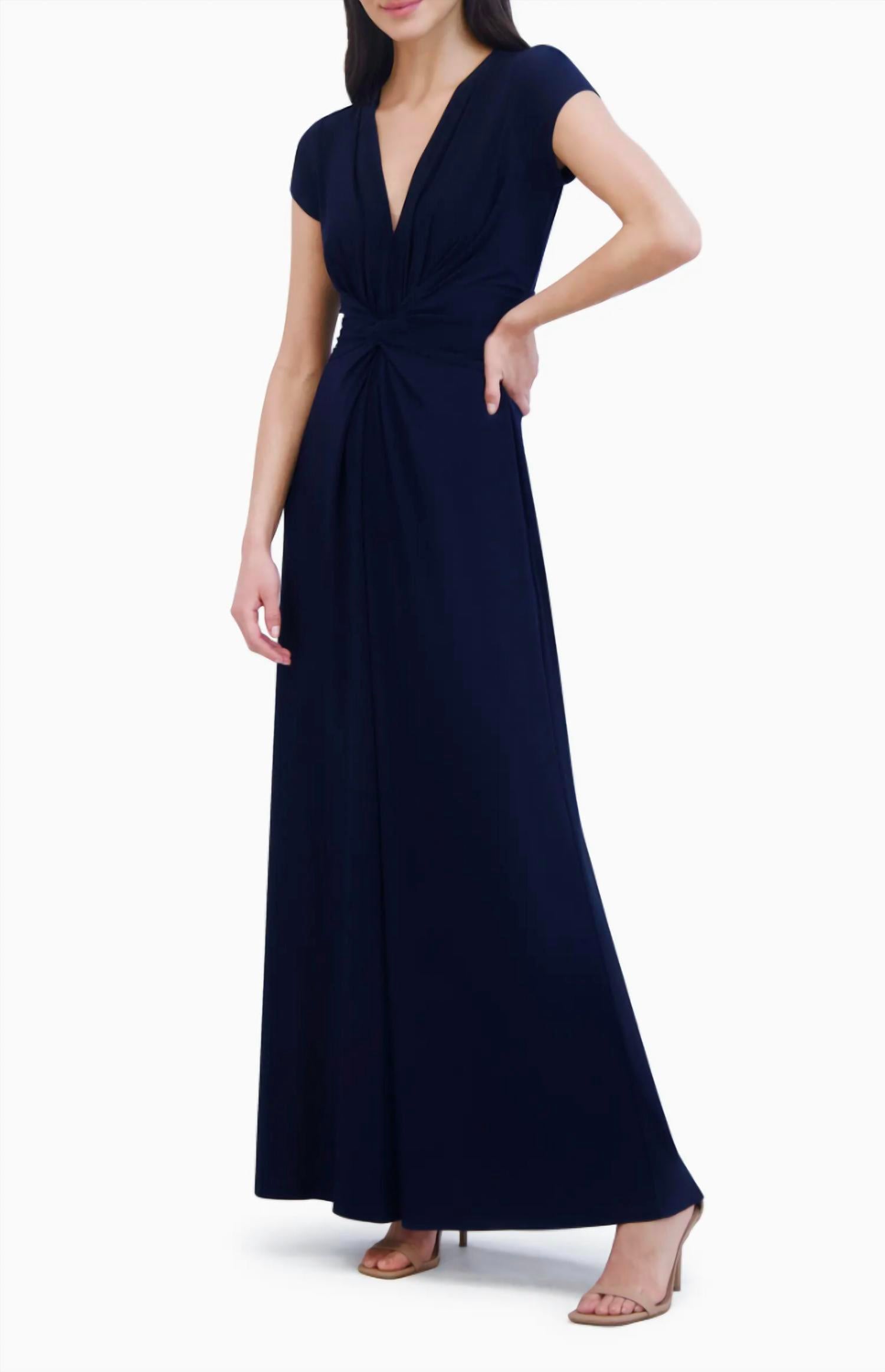 VINCE CAMUTO Twist Front Jersey Jumpsuit in navy - women's pants - alternate view
