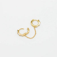 Au79 - Women's St Moritz Double Huggie Earrings With Chain