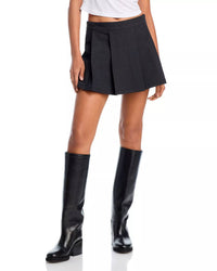 Blank Pleat Plaid Skort in dark grey - women's shorts - view 4