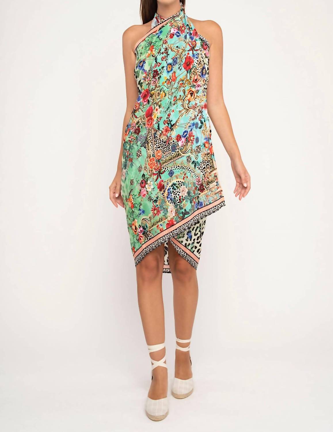 Aisha - Leopard Flowers Pareo Coverup