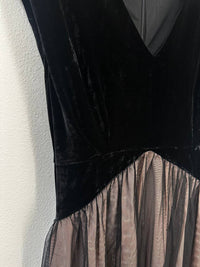 TCEC Women's Fitted Velvet & Tulle Midi Dress in black - women's dress - alternate view