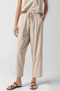 Lilla P - Textured Cotton Drawstring Pant
