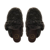 solei sea Women's Aspen Faux Fur Slippers in bark - women's shoe