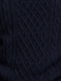 Smf - Shawl Collar Pullover Cable Knit Sweater