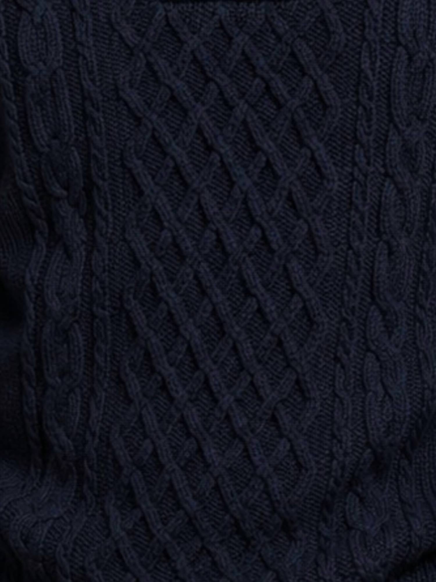 Smf - Shawl Collar Pullover Cable Knit Sweater