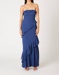 Cotton Candy La - Strapless Ruffle Tiered Maxi Dress