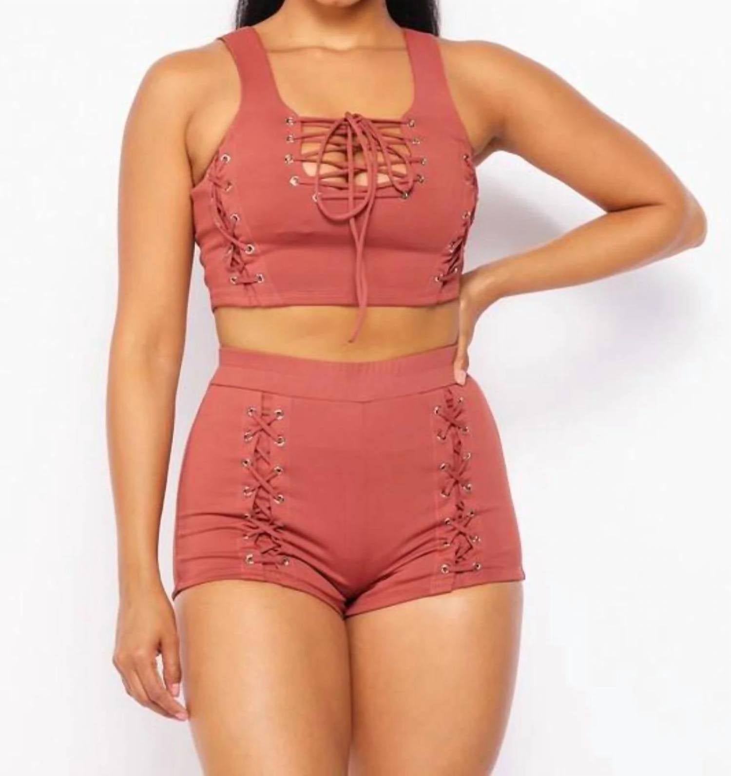 Hot & Delicious - Bucket List Matching Eyelet Short Set