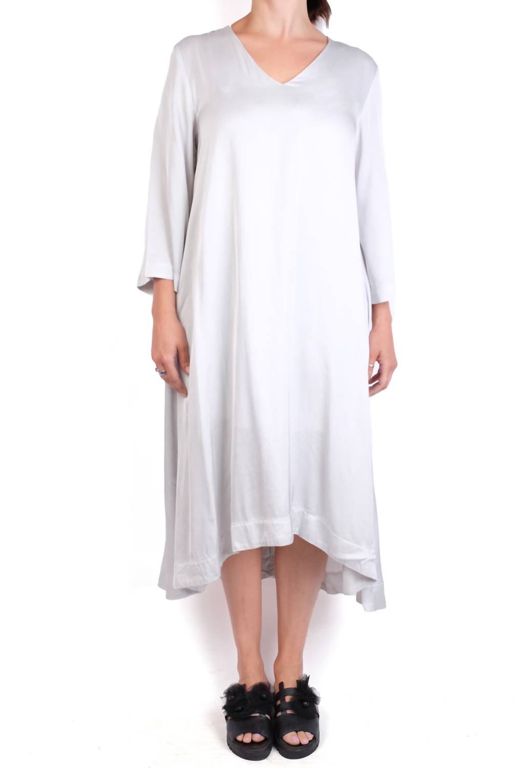 Baci - V Neck 3/4 Sleeve Midi Dress