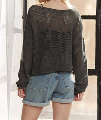 ADORA Stars Knit Sweater in gray - women's sweater - detail view
