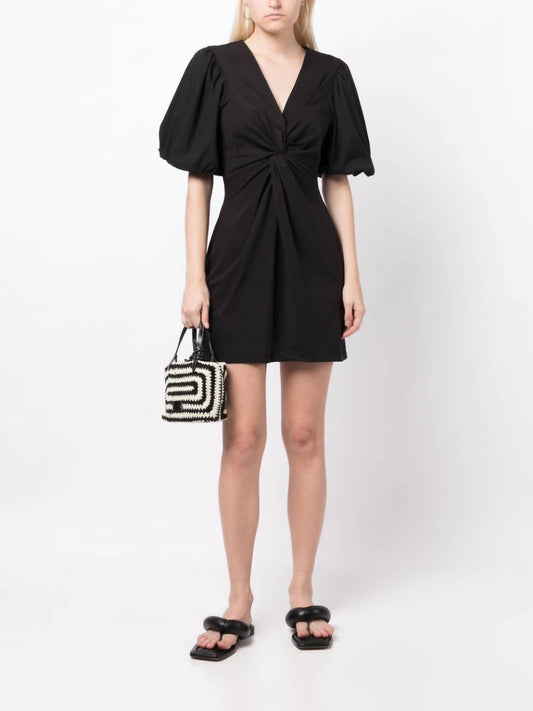 Cinq A Sept - Bette V-Neck Poplin Puff Sleeves Mini Dress