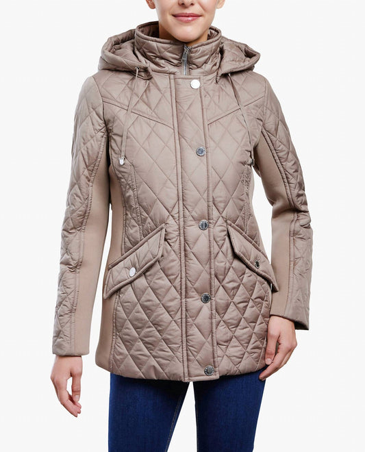London Fog - Zip Front Hooded Quilted Jacket