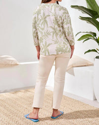 Tribal - 3/4 Sleeve Crew Neck Top