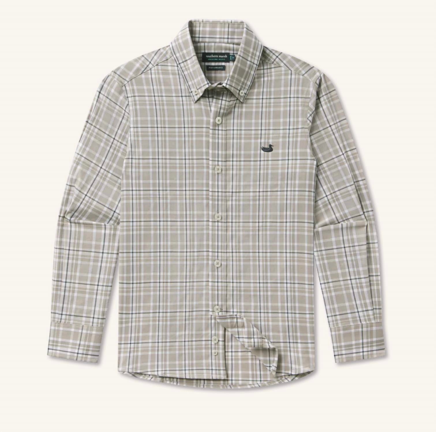 Southern Marsh - Men's Grainger Performance Plaid Dress Shirt