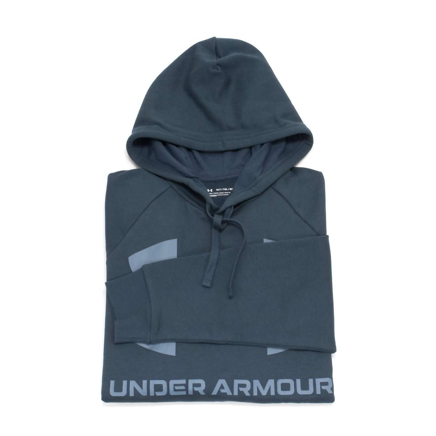 UNDER ARMOUR Men's Rival Fleece Big Logo Hoodie in blue note - men's shirt - detail view