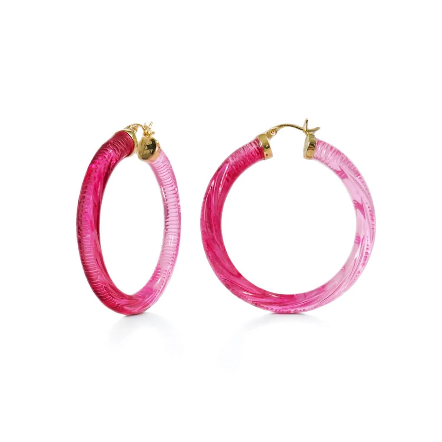 Gold & Honey - Women's Ombre Painted Instyle Lucite Hoop Earrings