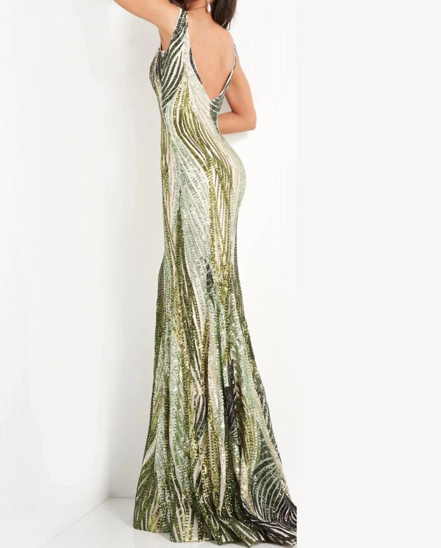 Jovani - Long Fitted Sequin Mermaid Prom Dress