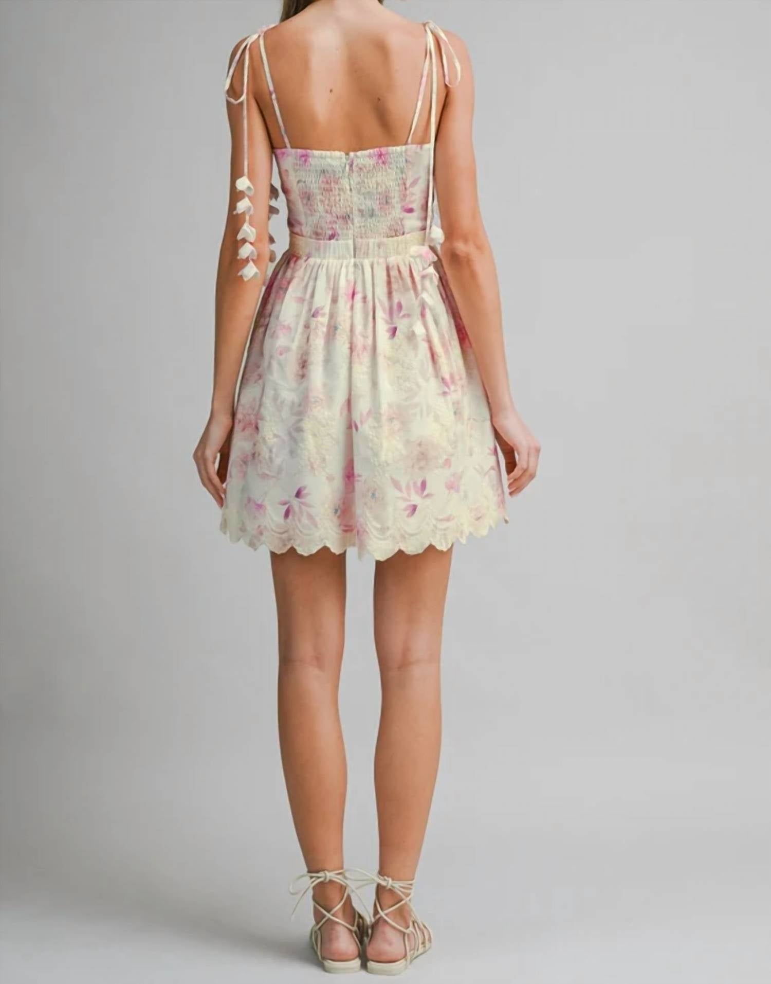 Endless Blu. - Island Lily Tie Strap Mini Dress
