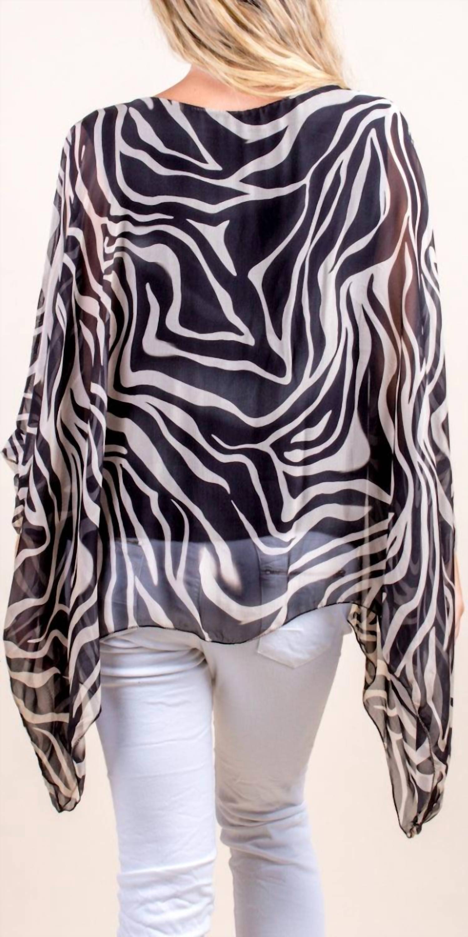 Gigi Moda - Seta Zebra Print Kaftan Top