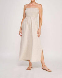 Allie Rose - Linen Smocked Midi Dress