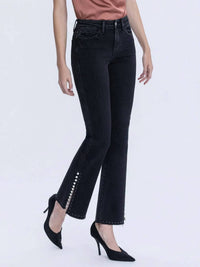 Vervet By Flying Monkey - High Rise Pearl Embellished Bootcut Jeans