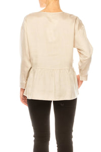 Hester & Orchard - Long Sleeve Peplum Jacket Top