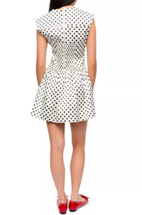 Ganni - Polka Dot Satin Corset Mini Dress