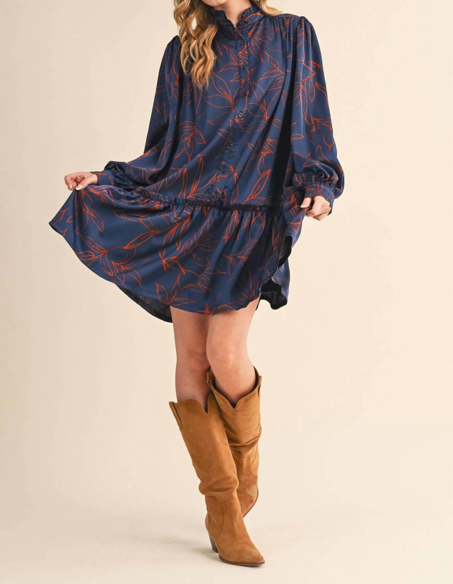 &Merci - Balloon Sleeve Mini Dress