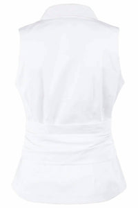 Finley - Harold Sleeveless Wrap Tie-front Poplin Top