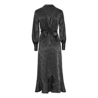 Karmamia Women's Bea Dress in black floral jacquered - women's dress - detail view