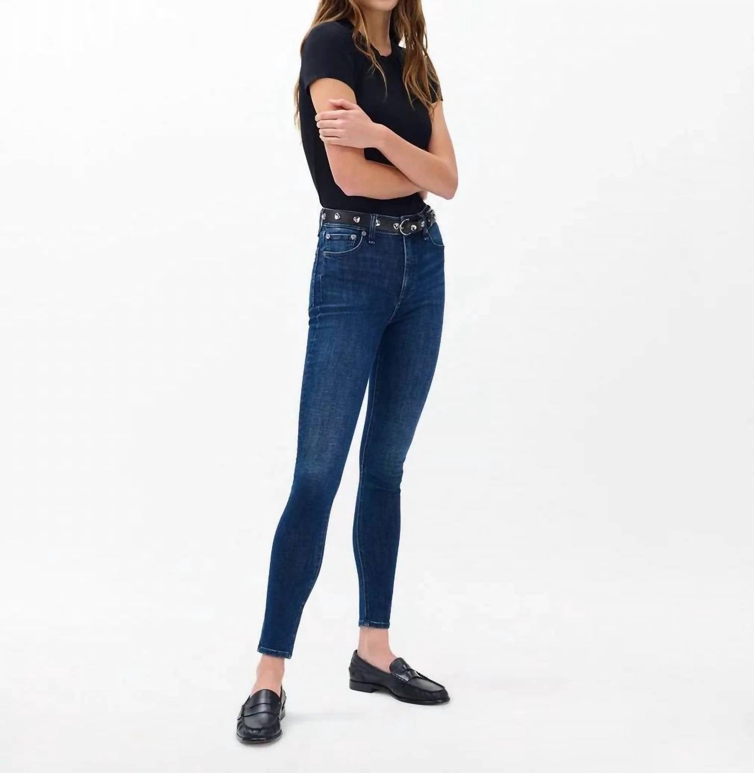 Rag & Bone Nina Skinny Jeans in lulu - women's jeans - detail view