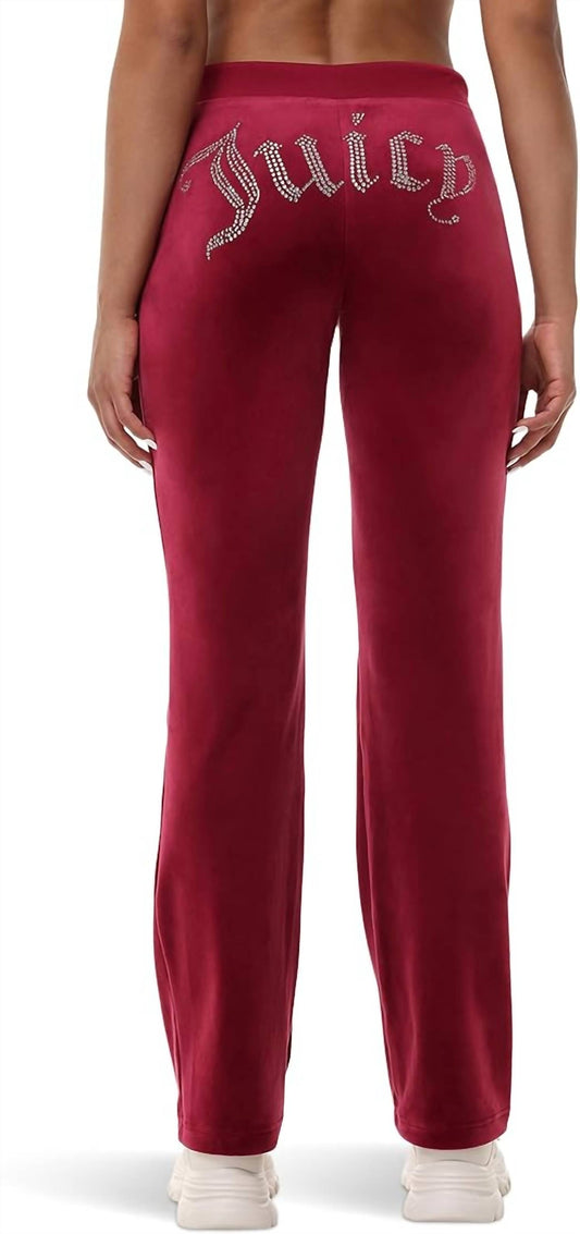Juicy Couture - Rib Waist Velour Pant With Drawcord