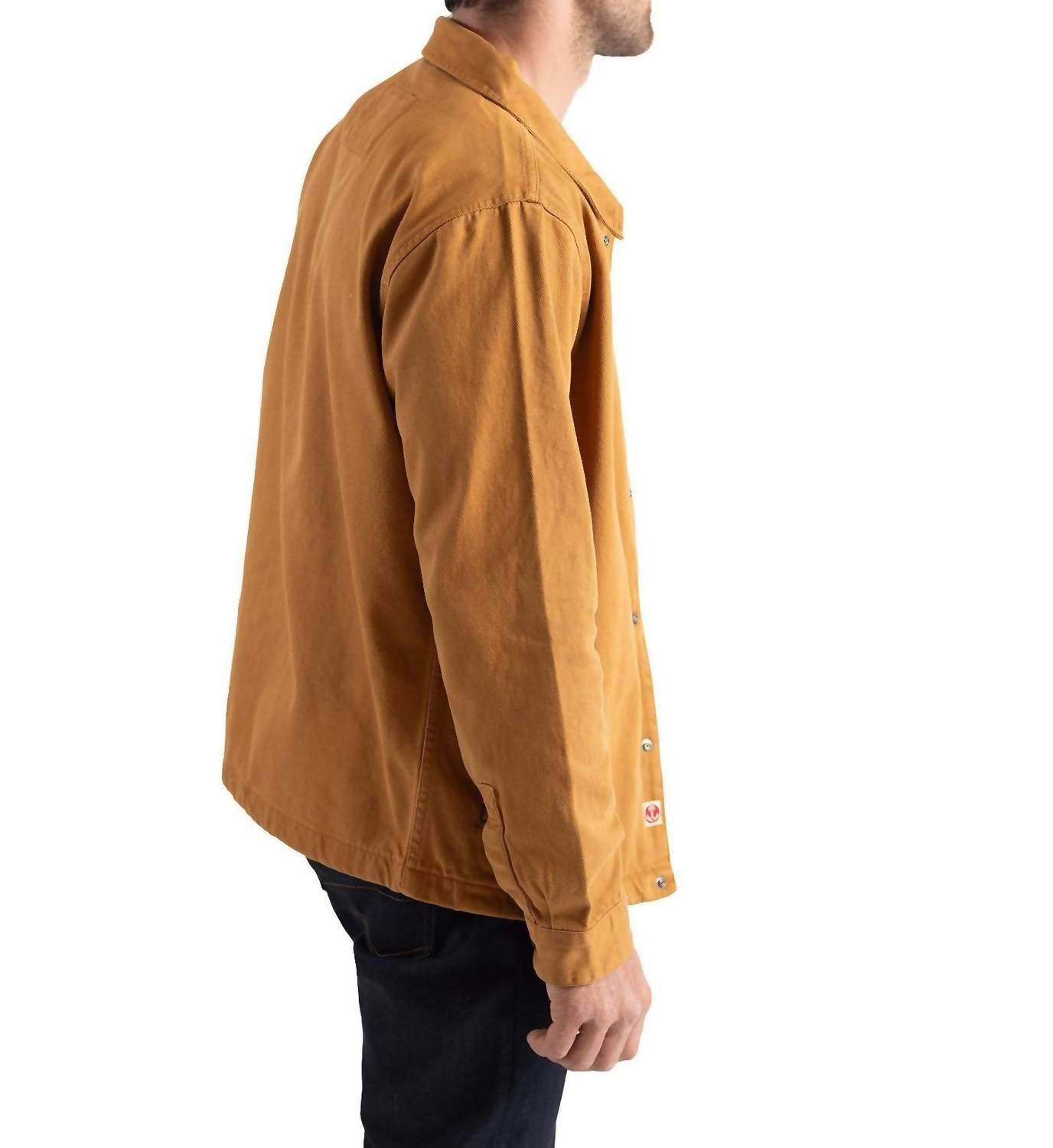 Iron & Resin Men's Coach Jacket in camel - men's jacket - detail view