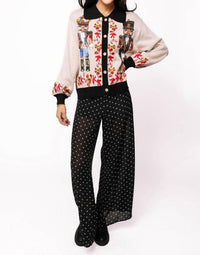 Queen Of Sparkles - Trim Collar Nutcracker & Candy Cane Cardigan