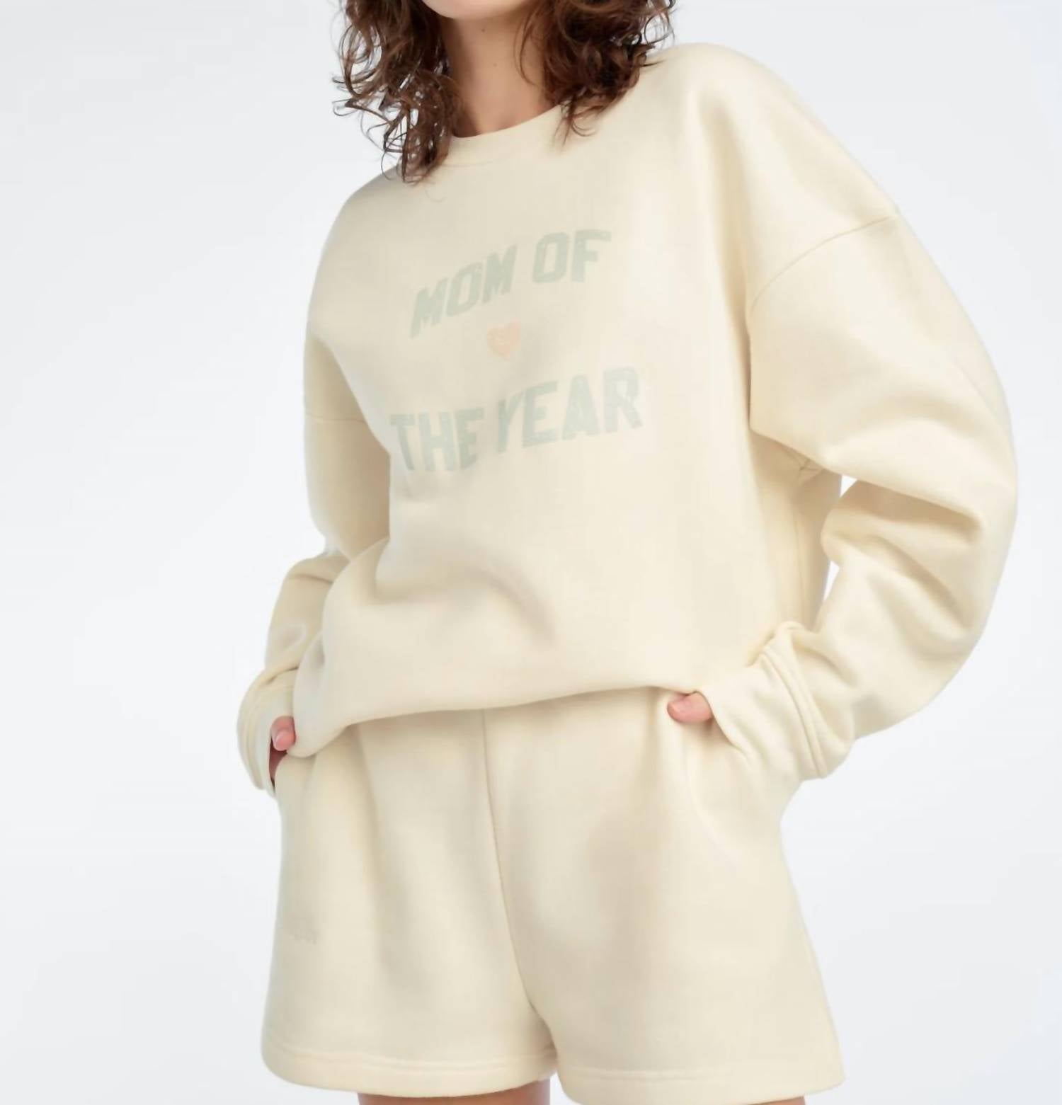 Favorite Daughter Women's Embroidered Sweat Short in white - women's shorts - detail view