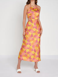 Recycled Satin Cutout Maxi Dress