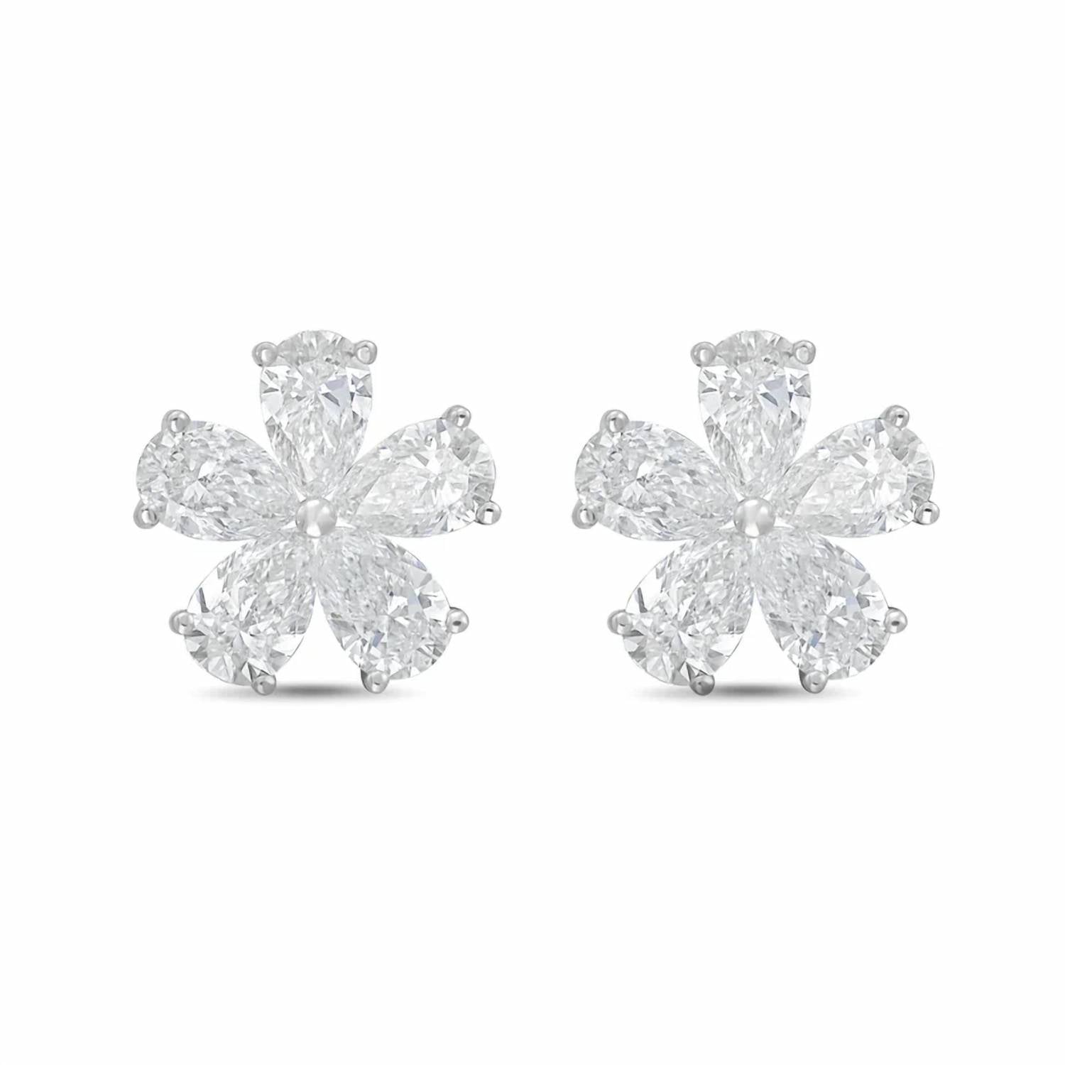 Diana M Jewels - Women's Pear Lab-Grown Diamond Stud Earrings (3.00 Ct TCW) - Signature
