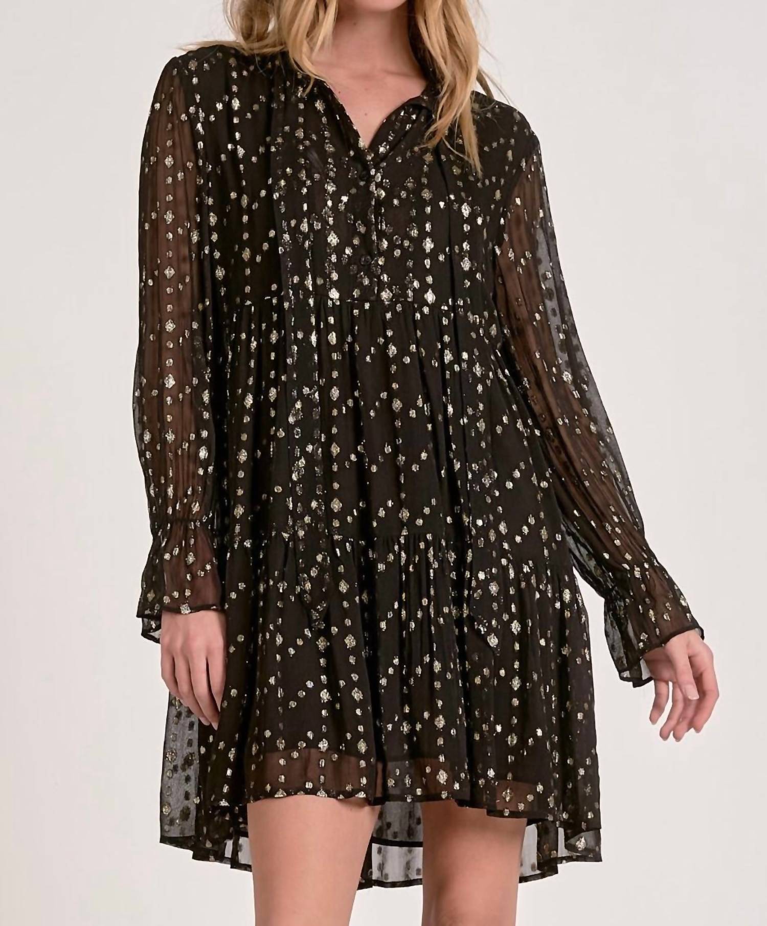 ELAN Alma Mini Dress in black - women's dress