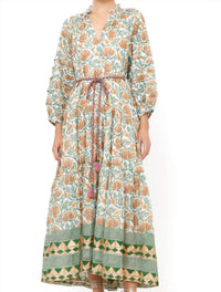 Oliphant - Montenegro Cuff Sleeve Tie Waist Maxi Dress