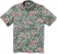 Reyn Spooner - Palm Floral Hibiscus Button Front Hawaiian Aloha Shirt