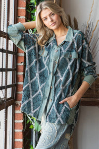 Oli & Hali - Washed Lace Button Down Shacket