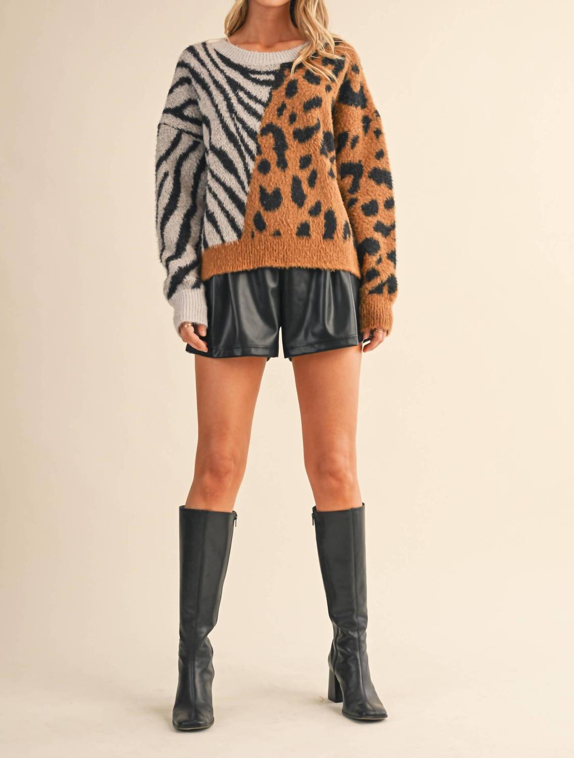 Klesis - Duo Printed Soft Sweater Top