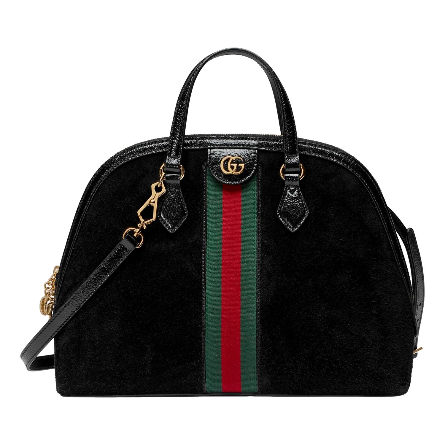 Gucci - Women's Ophidia Dome Suede Web Stripe Satchel Bag