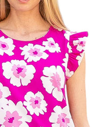 Les Amis - Ruffle Sleeve Floral Blouse