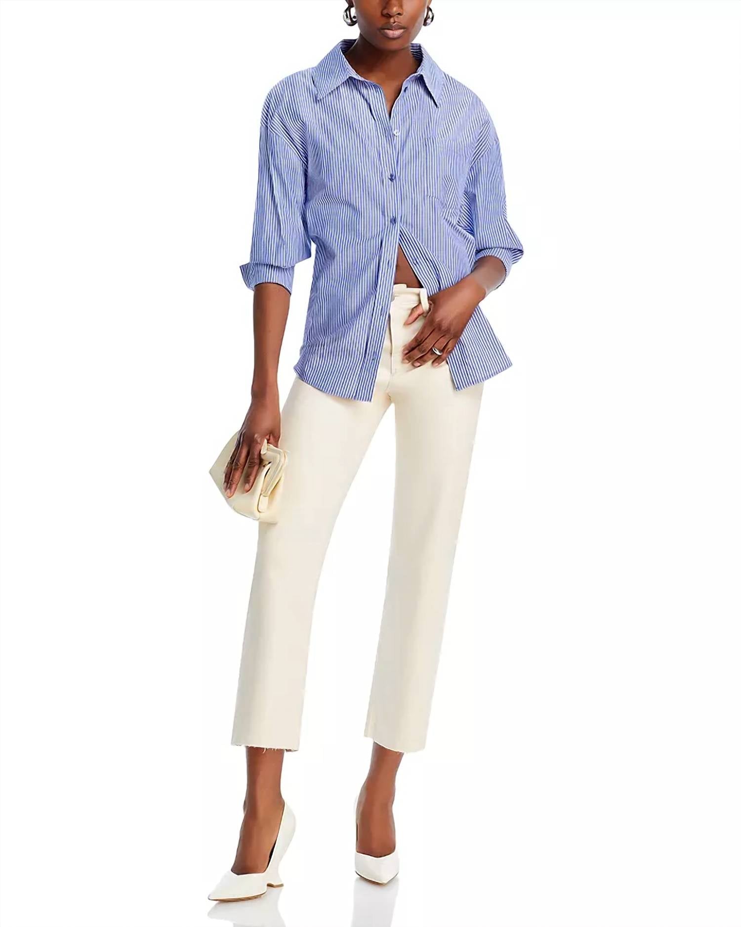 L'Agence - Wanda Crop Wide Leg Coated Jean