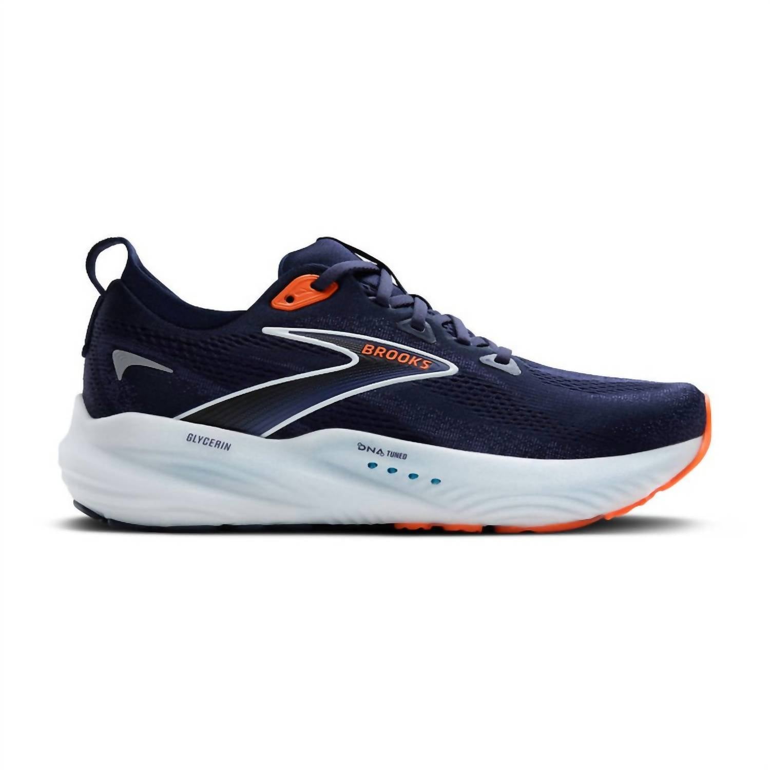 BROOKS Men's Glycerin 22 Shoes in peacoat blue ribbon orange - men's shoe