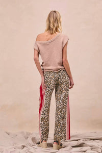 BiBi Bold Moves Drawstring Pants in leopard print - women's pants - alternate view